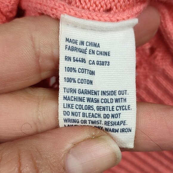 American Eagle Outfitters Coral Orange Open Knit Sweater - Picture 5 of 8